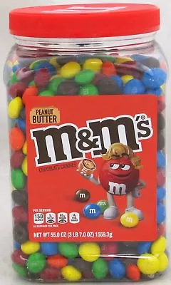 M&Ms Peanut Butter Candy 55 Oz Jar M&M's M & M Chocolate Candies Tub Bulk 3.43LB • $29.99