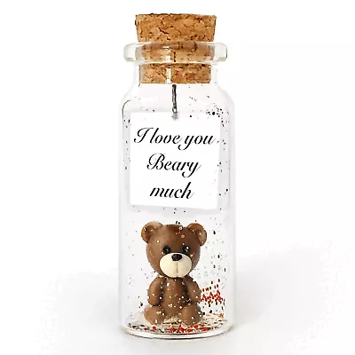 Cute Girlfriend And Boyfriend Gifts Message In A Bottle Love Bear Gift Message • $20.51