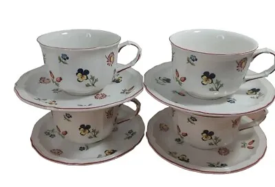 Villeroy & Boch Germany  PETITE FLEUR Four (4) Cups 4  Saucers Luxembourg  • $36