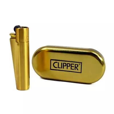 1 X Clipper Gold Full Size Refillable Metal Lighter Brushed Or Shiny • $14.99