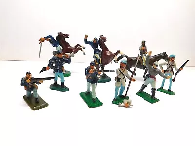 Set Of 9 Vintage 3 Inch Hand Painted Metal Civil War Soldiers • $19.99