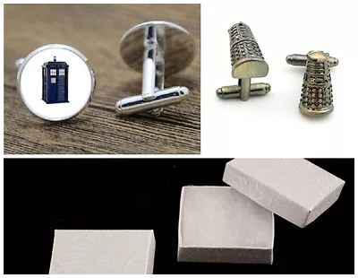 £2.99 • Buy Doctor Who Novelty Cufflinks Dr Tardis Blue White Mens Gift Retro Vintage Fun