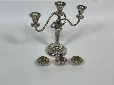 Antique English Ian Heath Ltd (IANTHE) Silver Plated Triple Candelabra (10”/1kg) • £5.25