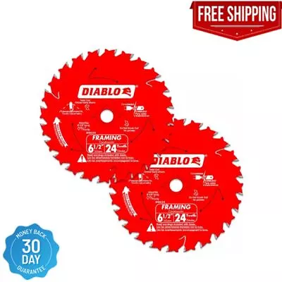 Tracking Point 6-1/2 In. X 24-Tooth Framing Circular Saw Blade Value Pack (2-Pac • $15.19