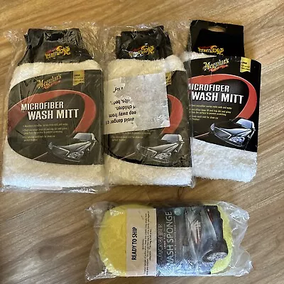 Meguiars Microfiber Wash Mitt #X3002 X 3 Plus New Sponge • $9.72