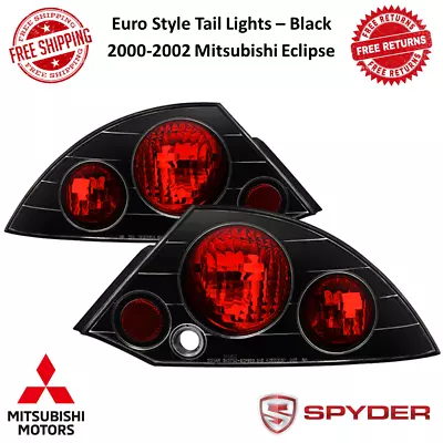 Spyder Euro Style Tail Lights Black Pair For 00-02 Mitsubishi Eclipse #5006288 • $87.24