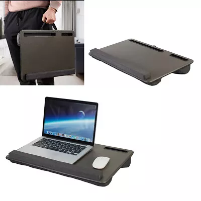 Portable Laptop Tray Cushion Computer Table Stand Notebook Tablet Slot W/ Handle • £18.95