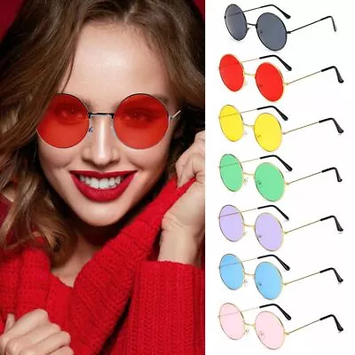 $2.78 • Buy Hippie Party Women Men Round Sunglasses Eyewear Circle Glasses Metal Sunglasses