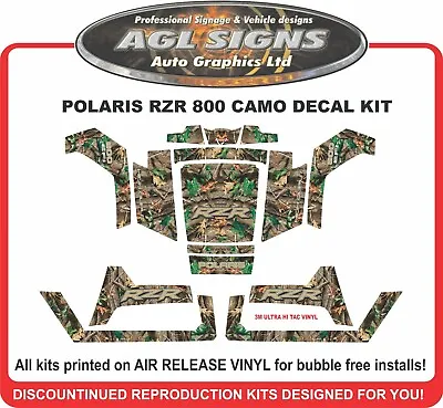 $149.91 • Buy 2007 2008 2009 2010 Polaris RZR 800 Mossey Camo Kit    Graphics Decals