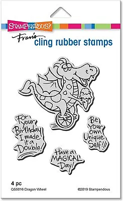 Stampendous Retired Cling Stamp Set  Dragon Wheel  QS5016 Cardmaking Stamps • $10