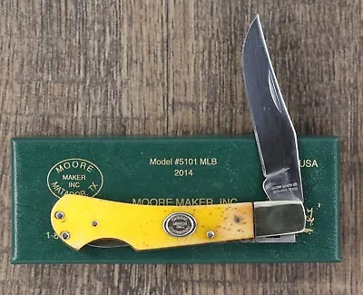 Moore Maker Knife #5105ULB Lock Back Trapper 3.75 ; Bone Scales NEW/Nice Knife! • $45