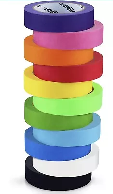 Colored Masking Tape – 11 Roll Multi Pack – 825 Feet X 1 Inch Of Colorful Craft  • $29.99