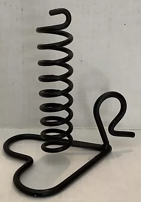 AMISH COURTING CANDLE  Wrought Iron Taper Holder Primitive 6” Tall Heart Base • $9.99