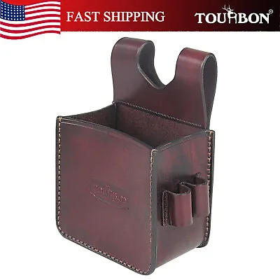 $40.31 • Buy Tourbon Handmade Leather Trap Shell Pouch 12GA Shotgun Ammo Waist Bag Hunting