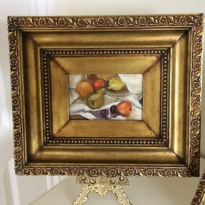 Stunning Still Life Oil Painting In Ornate Antique Edwardian  Gold Gilt Frame • £89.99