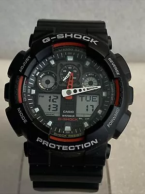 Casio G-Shock GA-100-1A4ER Men's World Timer Watch. • £0.99