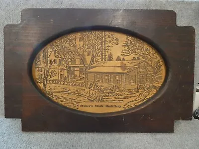 Vintage Makers Mark Distillery Engraved Wood Sign • $215.36