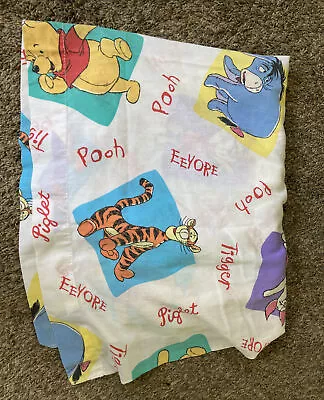 ~Vintage 1996 Disney Winnie The Pooh Piglet Tigger Baby Crib Flat Top Sheet • $14