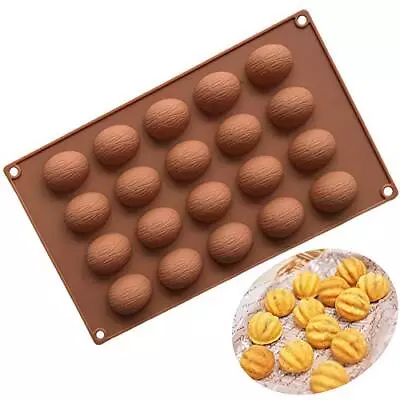 20 Cavity Walnut Silicone Chocolate Candy Mold Nuts Cookie Baking Pan Fat Bom... • $9.85