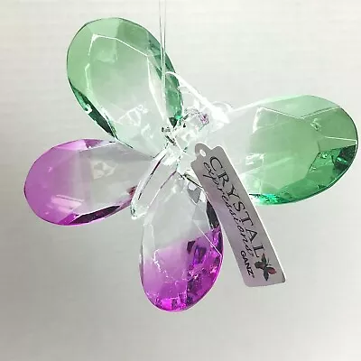 Ganz Crystal Expressions Acrylic Butterfly Ornament Suncatcher Green/Purple • $9.95