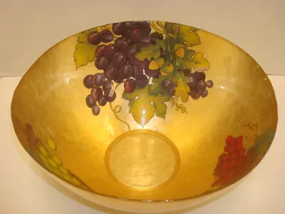 Hand Painted Mercury Glass Bowl - Grapes - Very Unique  • $24.95
