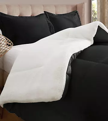 Elegant Comfort Super Soft Sherpa Comforter 3-Piece Set Premium Quality Heavy • $76.32
