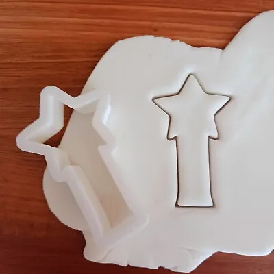 Star Wand Cookie Cutter Biscuit Dough Pastry Fondant Fairy Wizard Magic Princess • £10.99