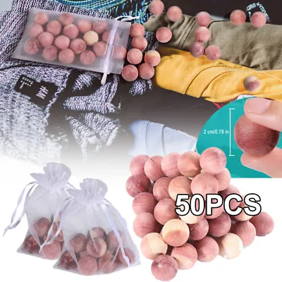 50x No-staning Cedar Balls For Clothes Storage Nature Aromatic Anti Moth Mildew  • $14.45