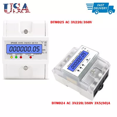 ​220/380V 3 Phase 4 Wire Electric KWh Power Meter Electricity Meter DTM024 ​US • $42.74