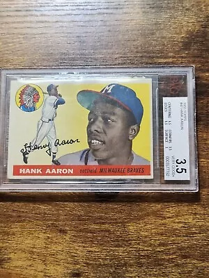 1955 Topps Hank Aaron #47 BVG 3.5 2nd Year Card Milwaukee Braves • $450