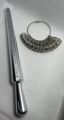 PHYHOO Ring Sizer Set Metal Ring Mandrel Steel Ring Gauge Kit Finger Size Measur • $15.25