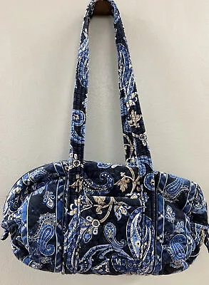 Vera Bradley Purse Bag Mediterranean Blue Pattern Pockets Zippers Clean • $27.99