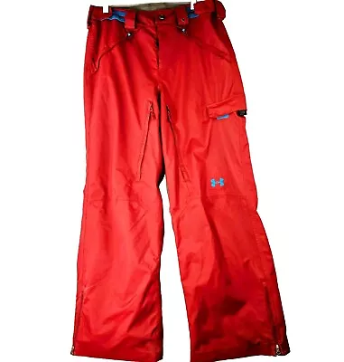 Under Armour Cold Gear Infrared Burgundy Snow Pants Mens Large Adjustable #96510 • $24.95