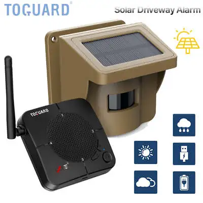 1/2 Mile Long Range Solar Wireless Driveway Alarm Outdoor Motion Sensor Detector • $58.99