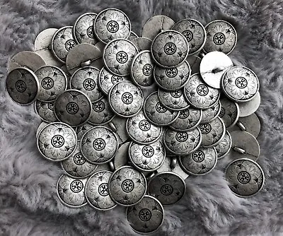 15mm 18mm 20mm 23mm Aged Silver Flower Filigree Metal Shank Buttons MB207C-F • £2.69