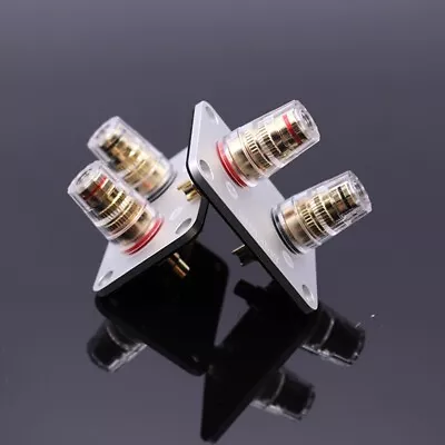 £39 • Buy Speaker Terminal Binding Post Connector Box Plate  Cable Wire / Banana Jack