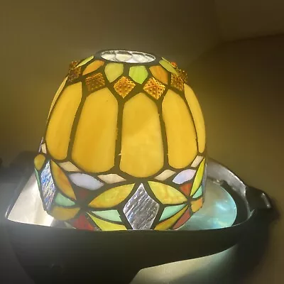 Vintage Small Stained Glass Lamp Shade Replacement 5x5.5” • $18