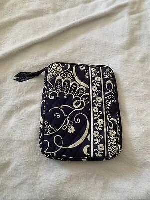 Vera Bradley Zippered IPAD / Tablet Case Sleeve Navy Blue White Flowers PB74 • $6