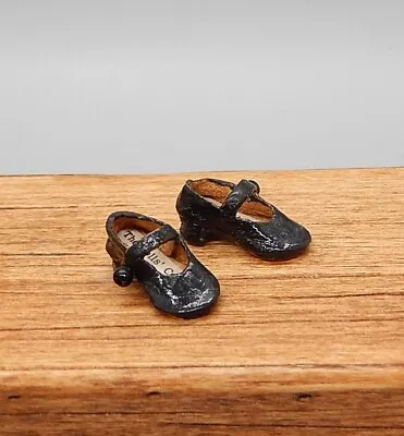 Vtg Child's Patent Leather Mary Jane Shoes Artisan Dollhouse Miniature 1:12 • $19.99