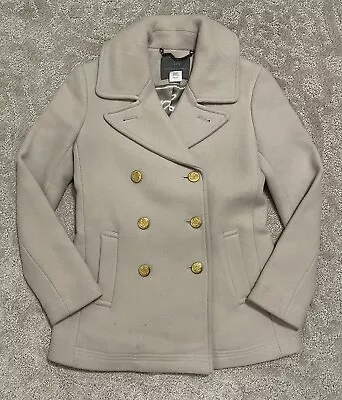 J. Crew Women’s Stadium Cloth Ivory Pea Coat 00P XXSP Petite 00 XXS • $49.99