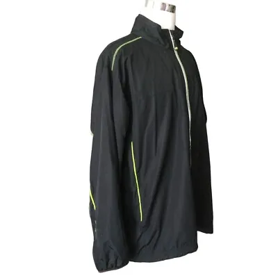 Weatherproof Jacket Mens Black Rain Slicker Pockets XXL • $20.78