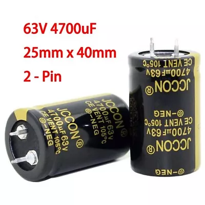 4700uF 63V 20% Snap In Capacitors 25mm X 40mm Electrolytic Capacitor • £2.17