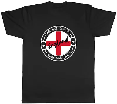 Made With Love In England Mens Unisex T-Shirt Tee • £8.99