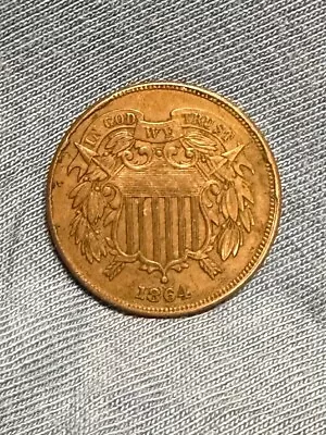 ▷ 1864 Two Cent Piece 2c-Civil War Era Copper Coin-022724-0055 • $95