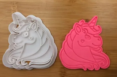 $8.33 • Buy Cartoon Unicorn Face Kids Birthday Cookie Stamp Cutter Fondant Mold