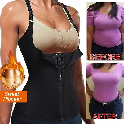 Women Slimming Girdle Corset Body Shaper Waist Trainer Sauna Sweat Tank Top Vest • $12.99