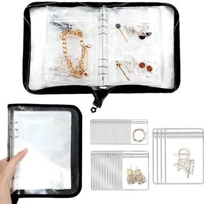 Bracelet Holder Travel Jewelry Organizer Transparent Jewelry Storage Book Set • $13.83