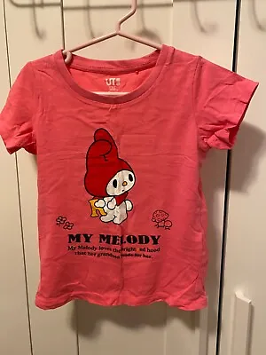 Uniqlo My Melody Toddler Girl's Cotton Short Sleeve T-shirt Top Size 3-4 Pink • $4.99