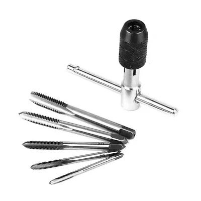 £5.99 • Buy 6PCS M3 M4 M5 M6 M8 And Die Drill Spiral Tap Bits HSS T-Shaped Wrench Set Hand