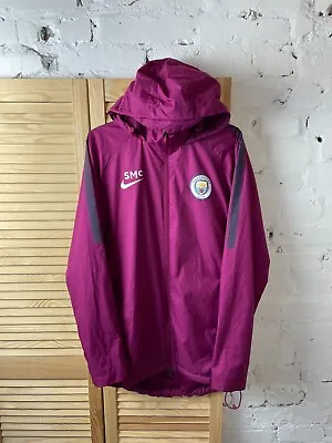 MANCHESTER CITY TRAINING JACKET WITH ZIPPED AND HOOD NIKE POLYESTER MENS Sz L • $72.24